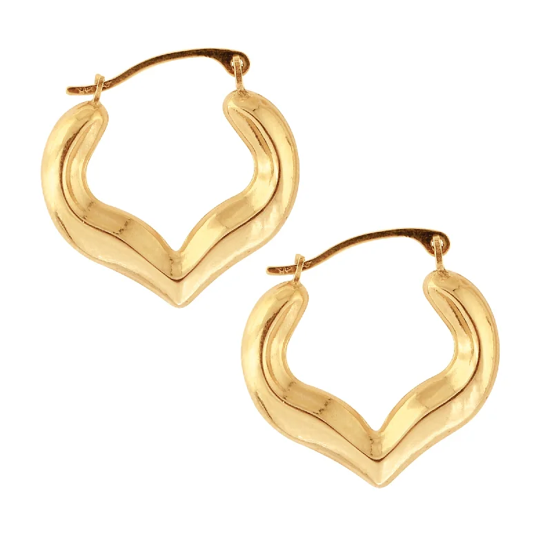 Dainty And Elegant Jewelry Now At Reduced Prices 10K Gold Half Heart Hoop Earring