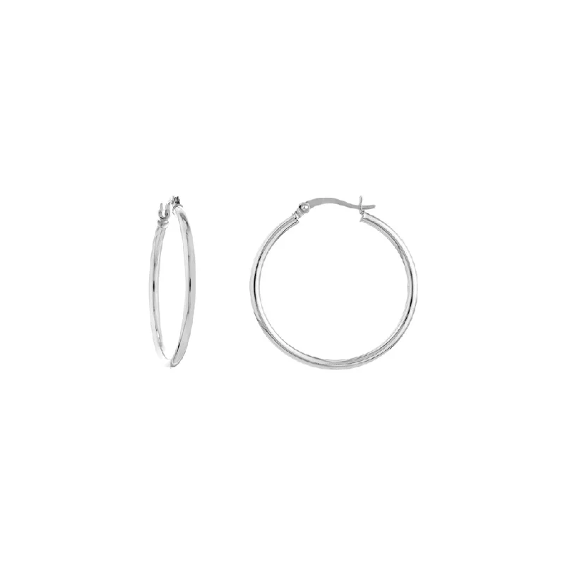 Timeless Elegance Now At Special Discounts 10K White Gold 30mm Hoop Earrings