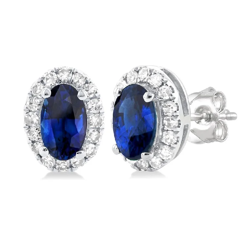 Unmissable Jewelry Clearance – Final Reductions 10K White Gold Sapphire And Diamond Halo Earrings Unmissable Jewelry Clearance – Final Reductions 10K White Gold Sapphire And Diamond Halo Earrings