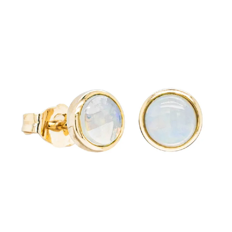 High-End Sparkle, Low-End Prices – Jewelry Sale Live 14ct Yellow Gold Opal Stud Earrings