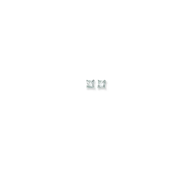 Jewelry Clearance Event – Last Chance For Stunning Deals 14K Gold 5mm Princess Cut CZ Stud Earring