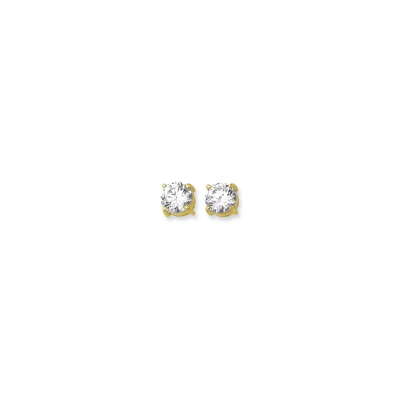 Elegant Rose Gold Jewelry For A Stylish Touch 14K Gold 8mm Round CZ Stud Earring