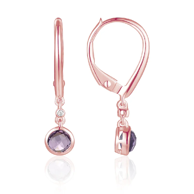 Flash Jewelry Sale – Get Stunning Pieces At Low Prices 14K Rose Gold Diamond And Amethyst Drop Earrings Flash Jewelry Sale – Get Stunning Pieces At Low Prices 14K Rose Gold Diamond And Amethyst Drop Earrings