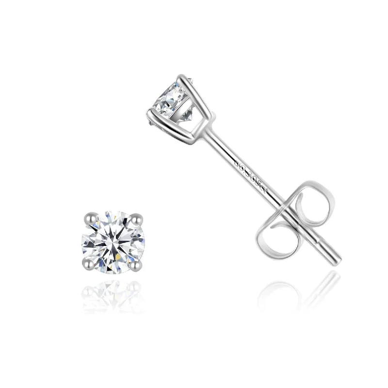 Modern Statement Jewelry For Bold Styling 14K White Gold 0.3CTTW Four Prong Set Lab Grown Diamond Solitaire Stud Earrings