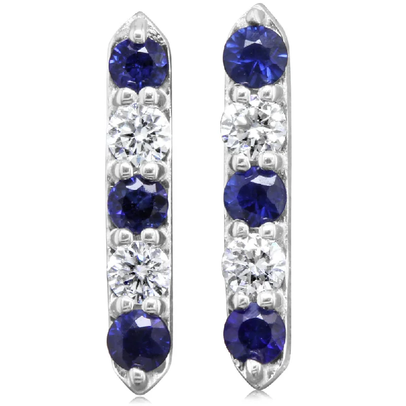 Shine In Style – Shop Jewelry Discounts Today 14K White Gold Sapphire/Diamond Earrings
