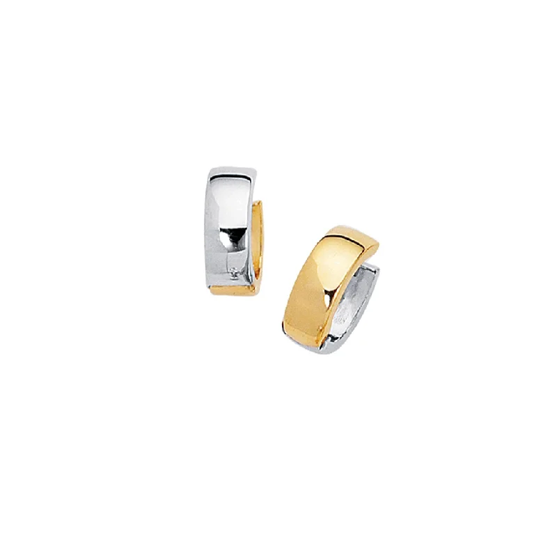 Handcrafted Jewelry Sale – Unique Designs At Low Prices 14K Yellow And White Small Reversible Huggie Earrings Handcrafted Jewelry Sale – Unique Designs At Low Prices 14K Yellow And White Small Reversible Huggie Earrings