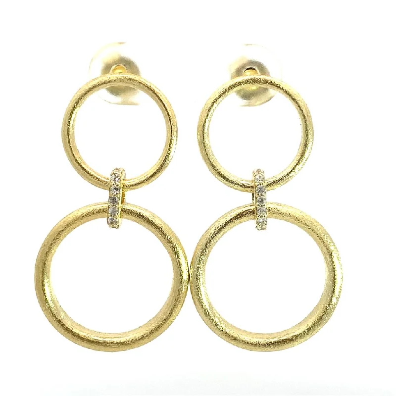 Get The Jewelry You Love At A Price You Love 14K Yellow Gold Overlay Matte Finish Double Ring Earrings Get The Jewelry You Love At A Price You Love 14K Yellow Gold Overlay Matte Finish Double Ring Earrings