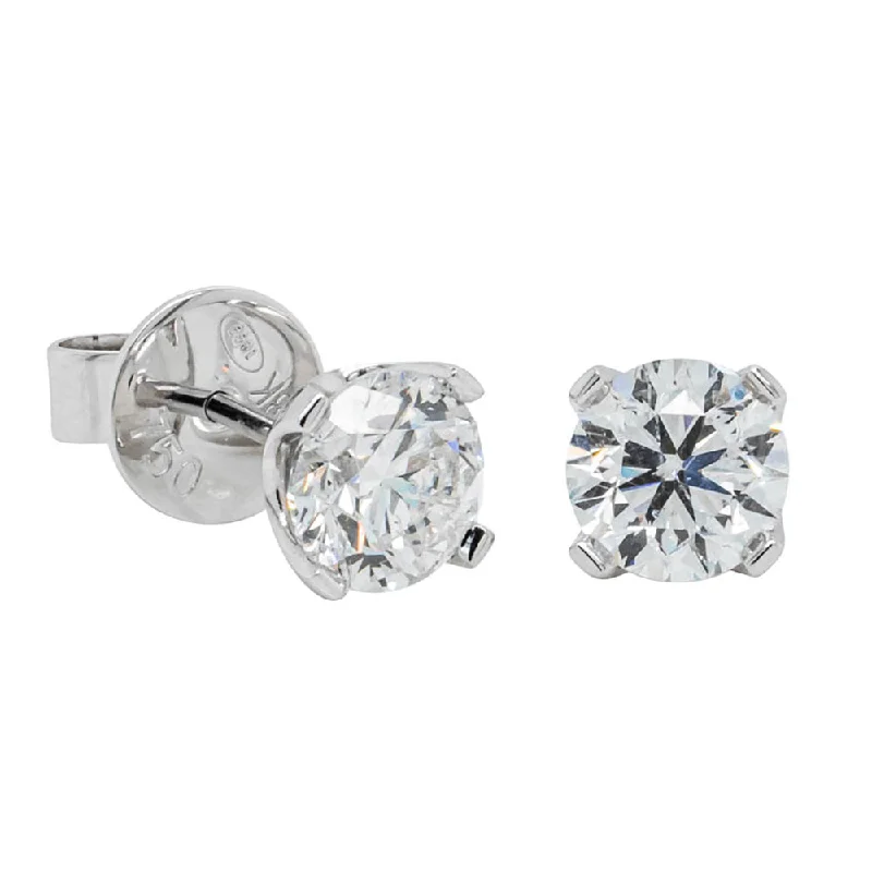 Elegant Rose Gold Jewelry For A Stylish Touch 18ct White Gold 2.00ct Diamond Blossom Stud Earrings