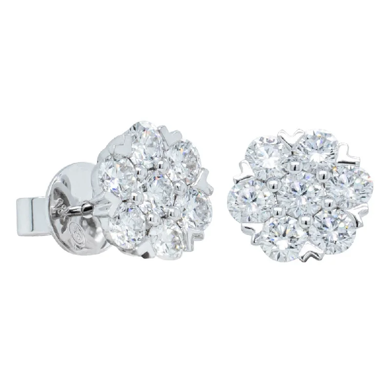 Unique Jewelry For Less – Shop The Sale Now 18ct White Gold 2.00ct Diamond Lotus Stud Earrings