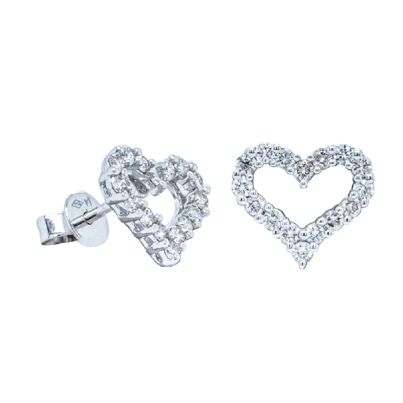 Luxury Jewelry Clearance – Shop Premium Styles Now 18ct White Gold .46ct Diamond Heart Stud Earrings