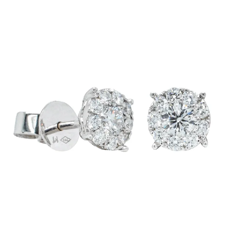 Exclusive Jewelry Markdowns – Limited-Time Offer 18ct White Gold .84ct Diamond Cluster Stud Earrings