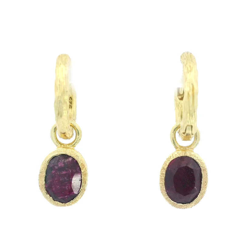 Eco-Friendly Sustainable Jewelry For Conscious Buyers 18K Yellow Gold Vermeil Ruby Dangle Earrings Eco-Friendly Sustainable Jewelry For Conscious Buyers 18K Yellow Gold Vermeil Ruby Dangle Earrings