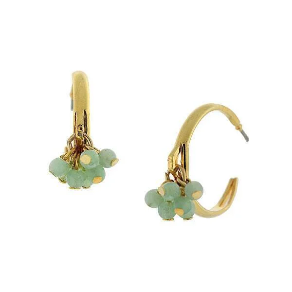 Handmade Pearl Jewelry For Timeless Elegance 1928 Jewelry Cluster Beaded Post Hoop Earrings
