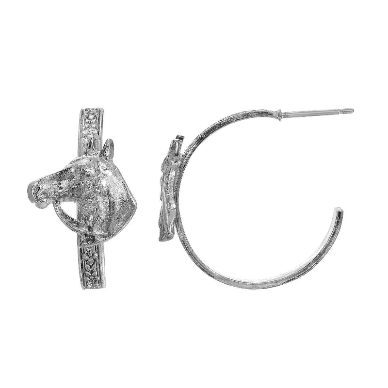 Jewelry Flash Sale – Stylish Designs At Unbeatable Rates 1928 Jewelry Etch Floral Horse Head Hoop Earrings