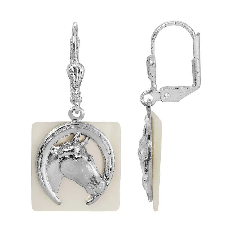 Exclusive Online Jewelry Sale – Don't Wait 1928 Jewelry Horseshoe and Horse Head Motif Mother Of Pearl Drop Earrings Exclusive Online Jewelry Sale – Don't Wait 1928 Jewelry Horseshoe and Horse Head Motif Mother Of Pearl Drop Earrings