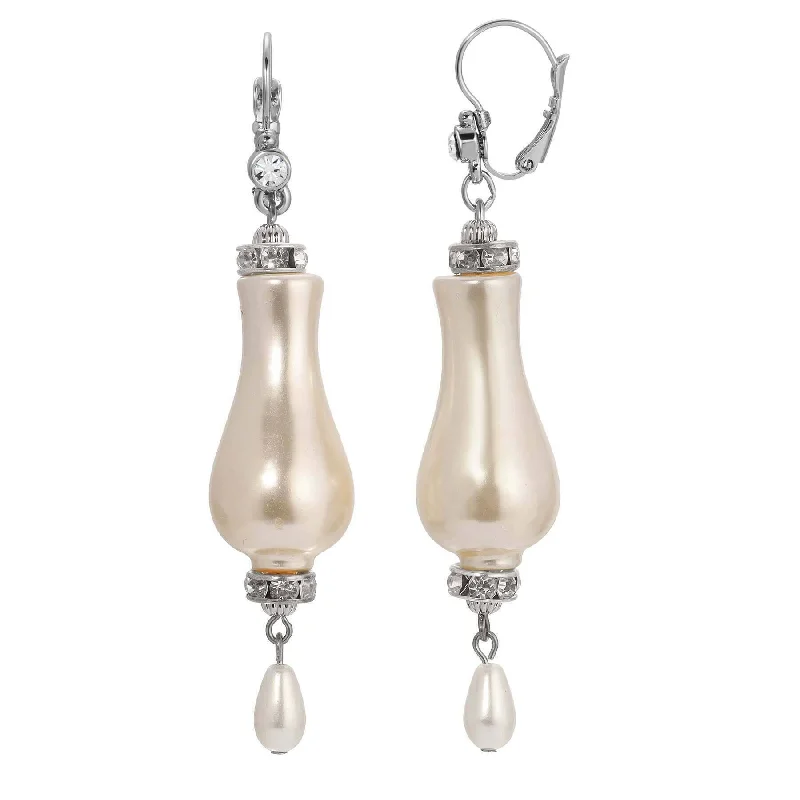 Grab Your Favorite Jewelry At The Lowest Prices 1928 Jewelry Irregular Shape Faux Pearl & Crystal Dangle Earrings