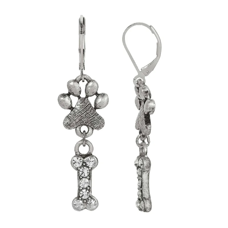 Buy More, Save More On Stunning Jewelry Pieces 1928 Jewelry Paw & Clear Crystal Bone Dangling Earrings Buy More, Save More On Stunning Jewelry Pieces 1928 Jewelry Paw & Clear Crystal Bone Dangling Earrings