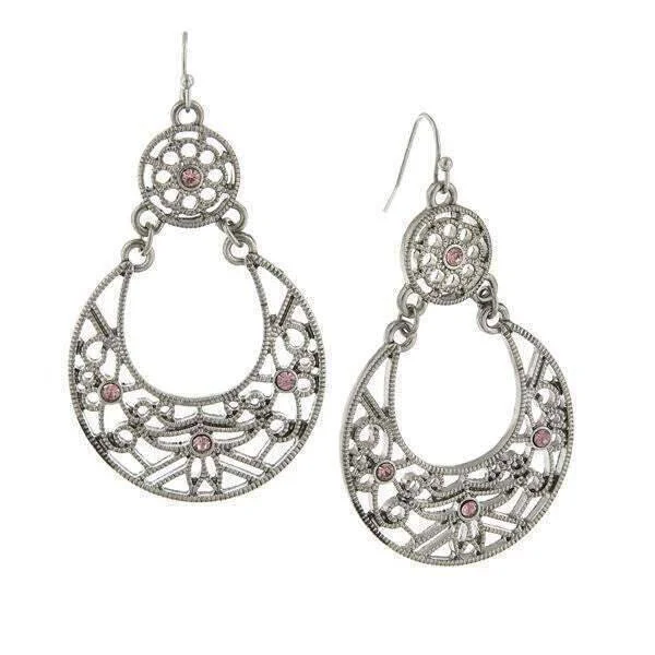 Premium Diamond Jewelry For Unforgettable Moments 1928 Jewelry Amethyst Purple Large Filigree Drop Earrings
