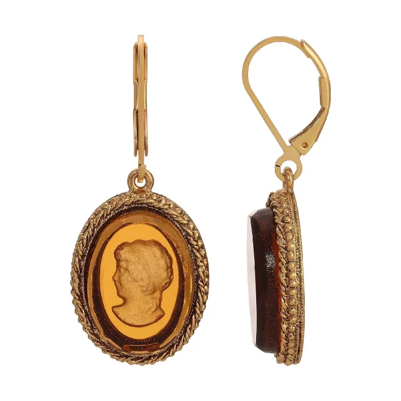 Affordable Glamour – Premium Jewelry At Special Prices 1928 Jewelry Victorian Oval German Glass Intaglio Drop Earrings
