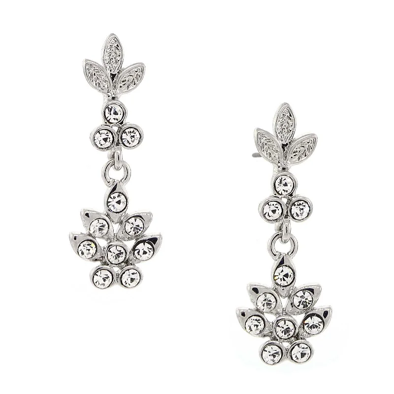 Big Savings On Your Favorite Jewelry Pieces 2028 Jewelry Floral Inspired Clear Crystal Drop Earrings