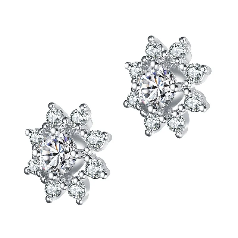 Dainty Floral Jewelry For Feminine Elegance Les Haudères Midi Halo Stud Earrings