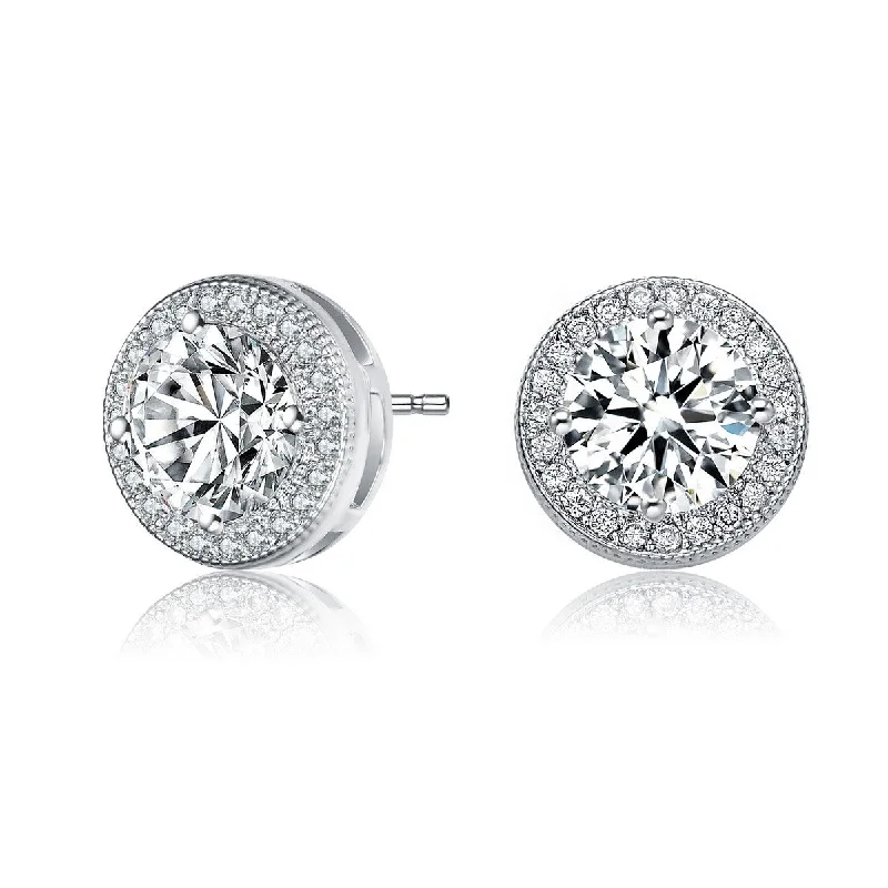 Limited-Time Jewelry Discounts – Shine Without The Splurge Marie Solitaire Halo Stud Earrings