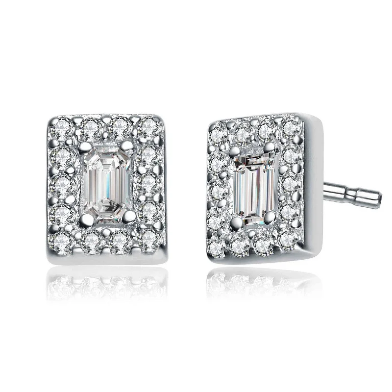 Luxury Jewelry Sale – Sparkle For Less Marguerite Square Stud Earrings