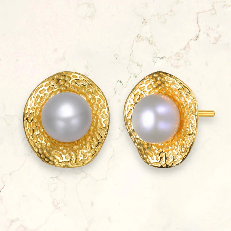 Upgrade Your Collection With Our Limited-Time Jewelry Sale Delphine Pearl Golden Boho Stud Earrings