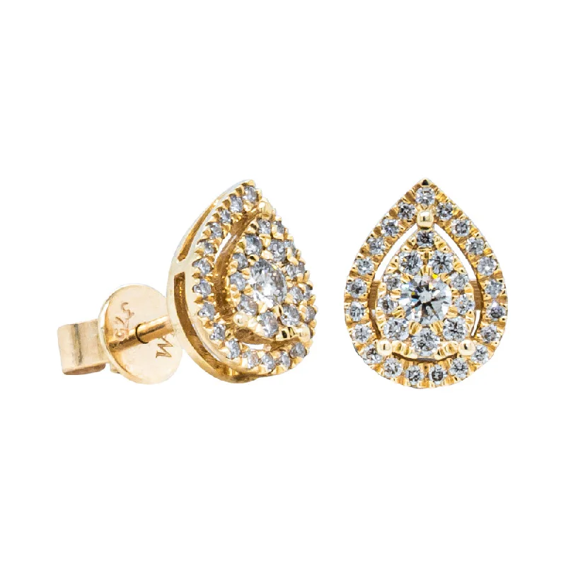 Flash Deals On Fine Jewelry – Shop Before It's Gone 9ct Yellow Gold .33ct Diamond Pear Saturn Stud Earrings