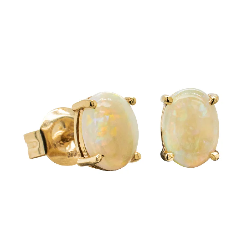 Shop Stylish Jewelry Now And Save Big 9ct Yellow Gold Opal Stud Earrings