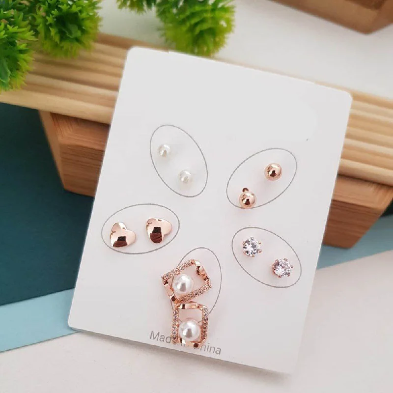 High-End Sparkle, Low-End Prices – Shop Now Aamrapali Korean Style Stud Earrings Combo