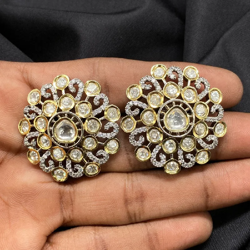 Huge Savings On Premium Jewelry Styles Amoliya Jewels Brass Polki Kundan Stud Earrings