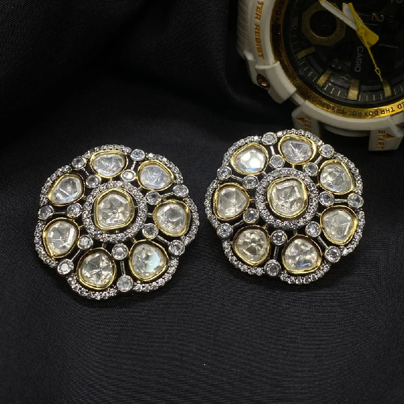 Breathtaking Jewelry At Limited-Time Savings Amoliya Jewels Brass Polki Kundan Stud Earrings