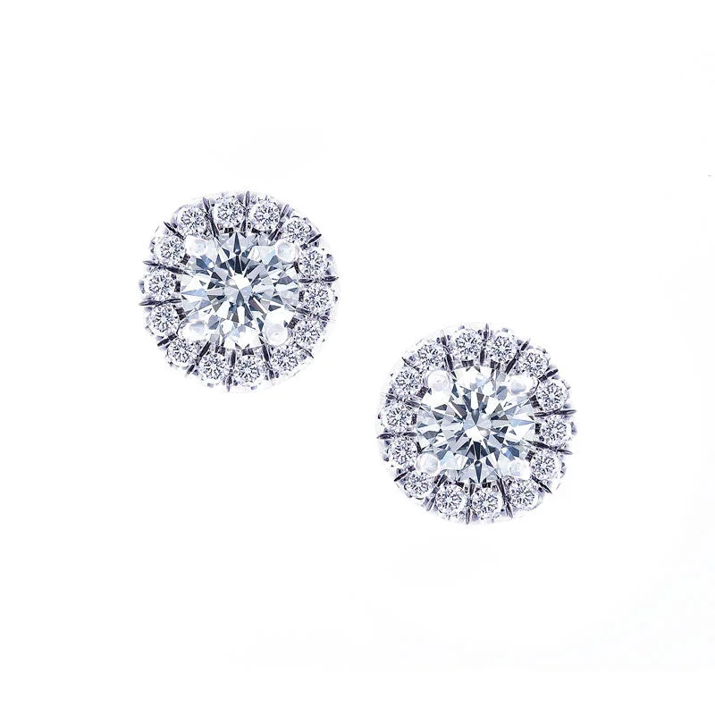 Luxury Jewelry Sale – Sparkle For Less Aura Collection Diamond Halo Earrings, 1.30 Total Carat Luxury Jewelry Sale – Sparkle For Less Aura Collection Diamond Halo Earrings, 1.30 Total Carat