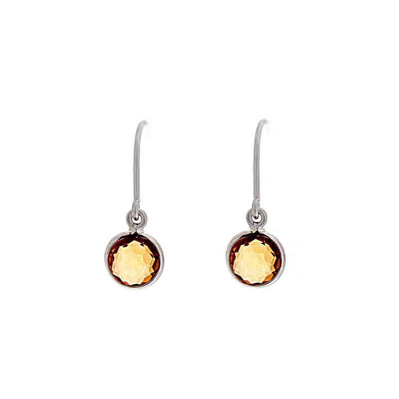 Affordable Luxury Jewelry For Every Occasion Como Collection 6mm Round Citrine Sterling Silver Earrings