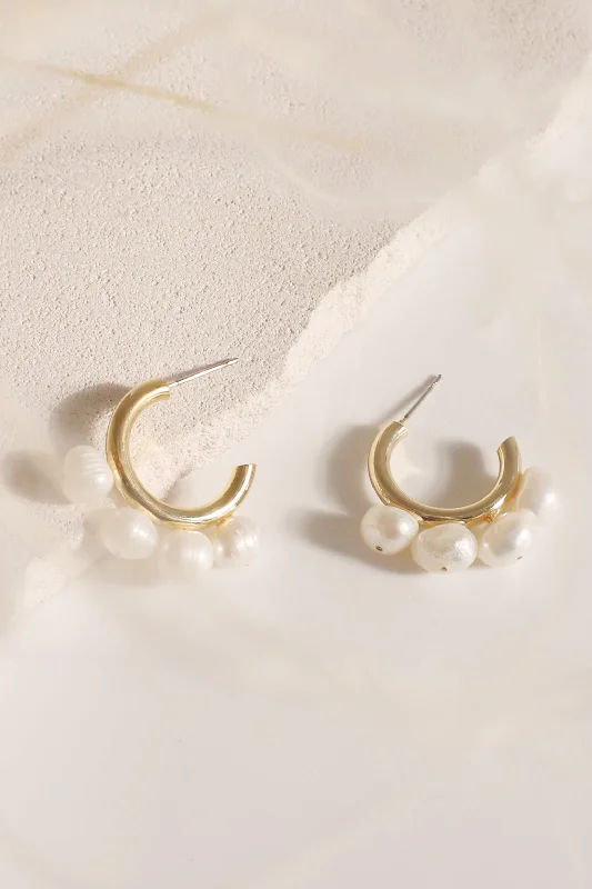 Final Call For Exquisite Jewelry At Reduced Rates Alice Pearl Hoop Earrings
