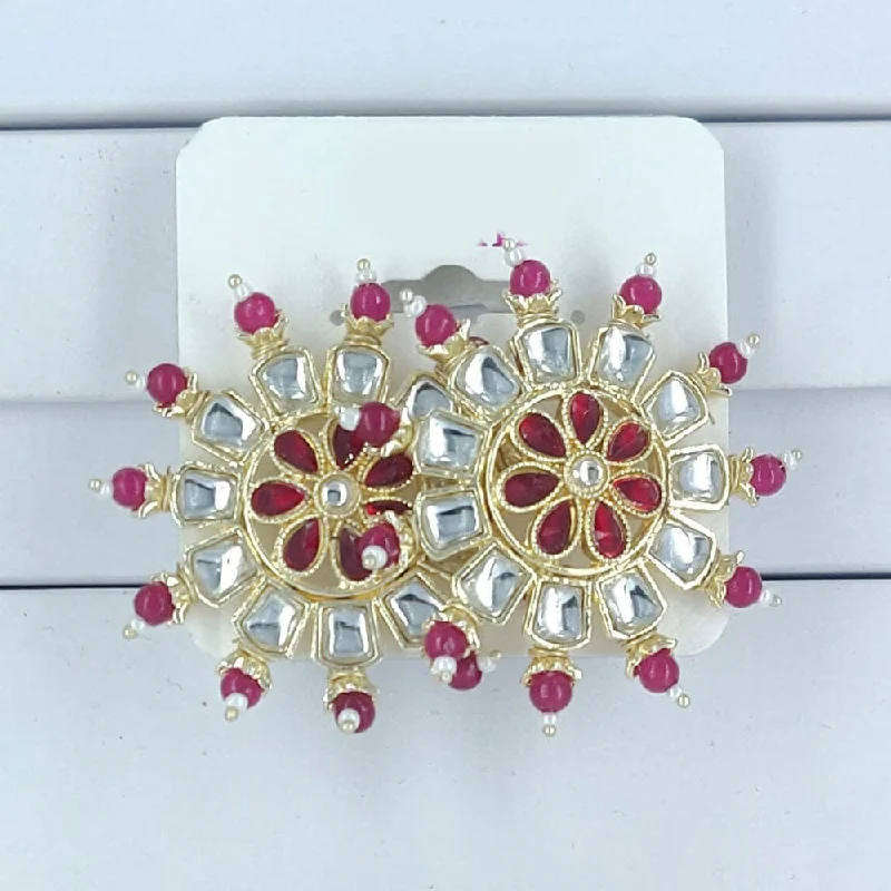 Exclusive Jewelry Offers – Sparkle For Less Corbeda Fashion Gold Plated Kundan Stone Stud Earrings