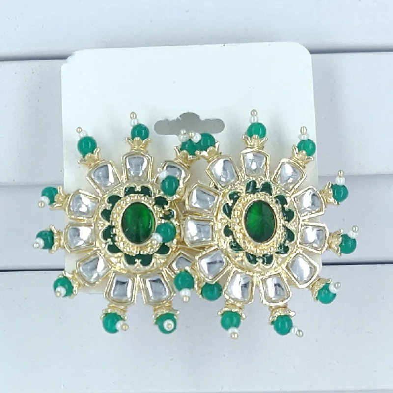 Bestselling Jewelry At Special Promotional Rates Corbeda Fashion Gold Plated Kundan Stone Stud Earrings