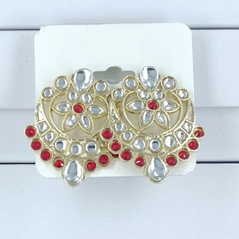 Get Your Favorite Jewelry At The Best Price Corbeda Fashion Gold Plated Kundan Stone Stud Earrings