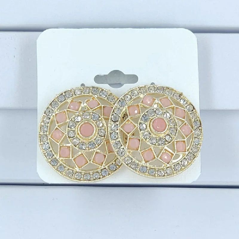 Timeless Jewelry At Special Discount Rates Corbeda Fashion Gold Plated Stud Earrings