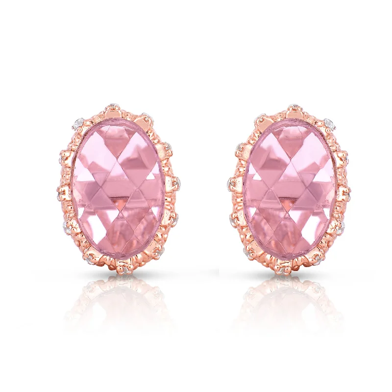 Modern Jewelry At Exclusive Discounts – Shop Today Dauphine Pink Mirror Oval Stud Earrings