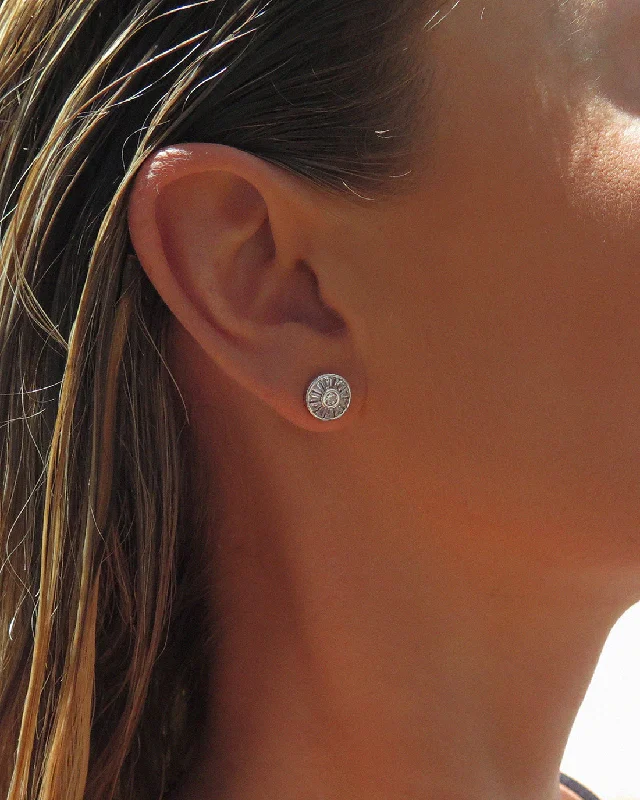 Jewelry Clearance Sale – Final Reductions CZ Disc Stud Earrings - Sterling Silver