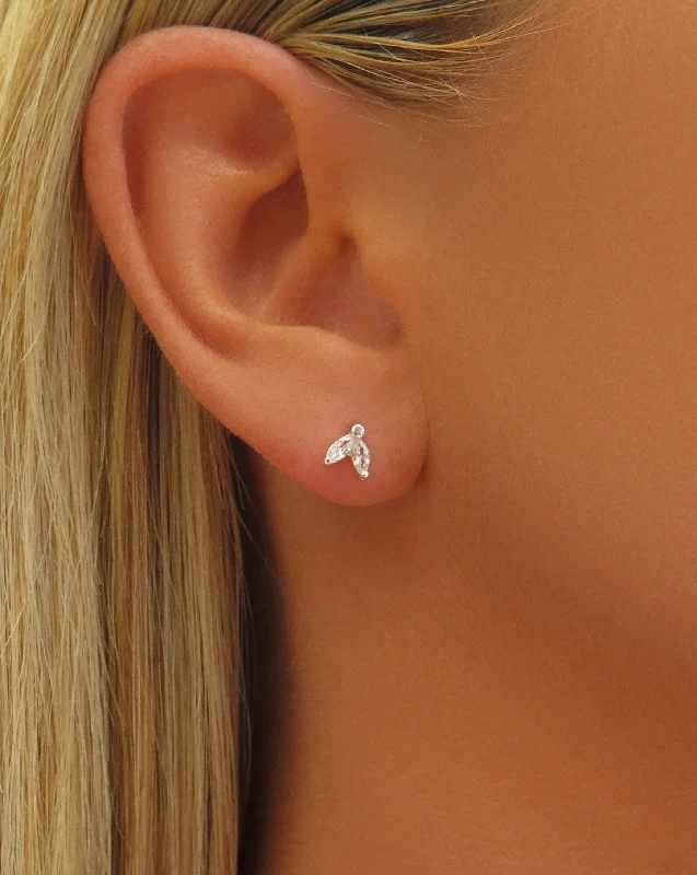 Stunning Jewelry At A Fraction Of The Price CZ Double Marquise Stud Earrings  - Sterling Silver