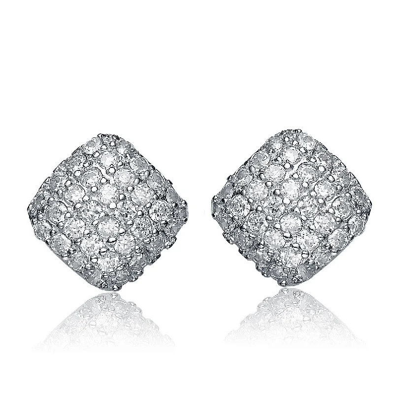 Exclusive Jewelry Sale – Grab Timeless Pieces Now CZ Sterling Silver Cubic Zirconia Square Stud Earrings