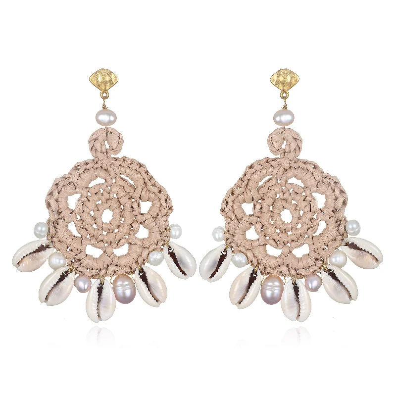 Modern Statement Jewelry For Bold Styling Daydreamer Crochet Shell Earrings