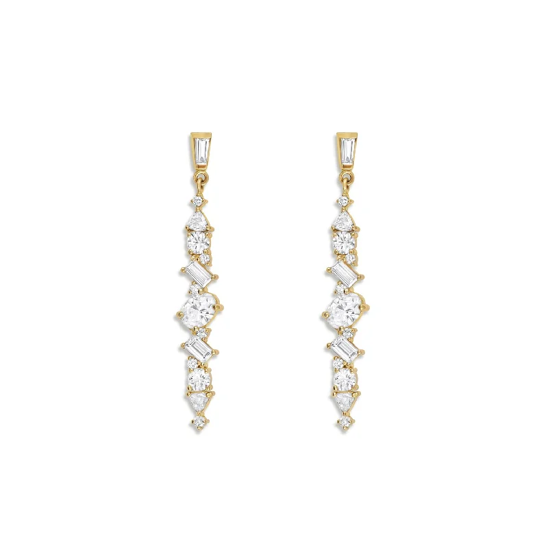 Limited Stock On Premium Jewelry At Low Prices Diamond Cluster Linear Drop Earrings Limited Stock On Premium Jewelry At Low Prices Diamond Cluster Linear Drop Earrings