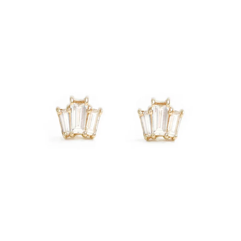 Shop Jewelry That Shines Without The High Price Baguette Diamond Mosaic Studs