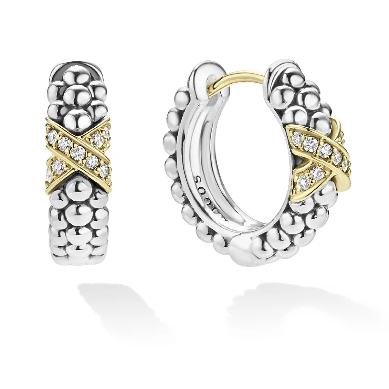 Elevate Your Outfit With Discounted Statement Jewelry Embrace Two-Tone Diamond Huggie Earrings Elevate Your Outfit With Discounted Statement Jewelry Embrace Two-Tone Diamond Huggie Earrings