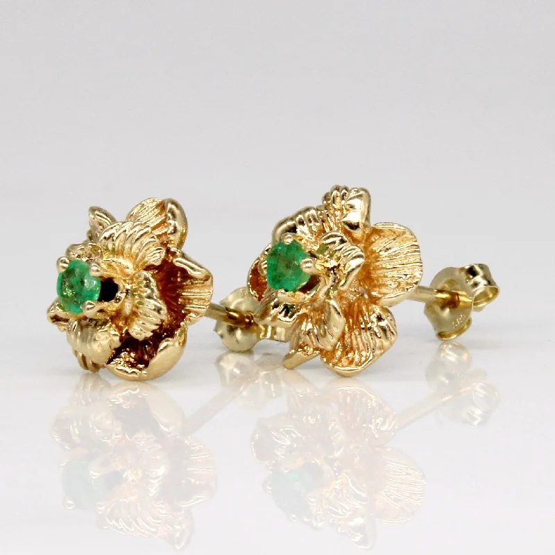 Trending Jewelry Now Available At Exclusive Prices Emerald Flower Earrings | 0.10ctw |