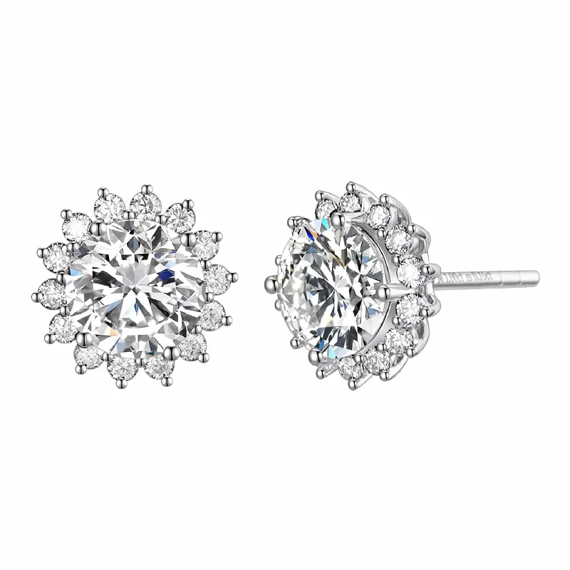 Flash Sale On Exquisite Jewelry – Don't Miss Out FANCIME 2.2CTTW Moissanite Flower 14K White Gold Stud Earrings